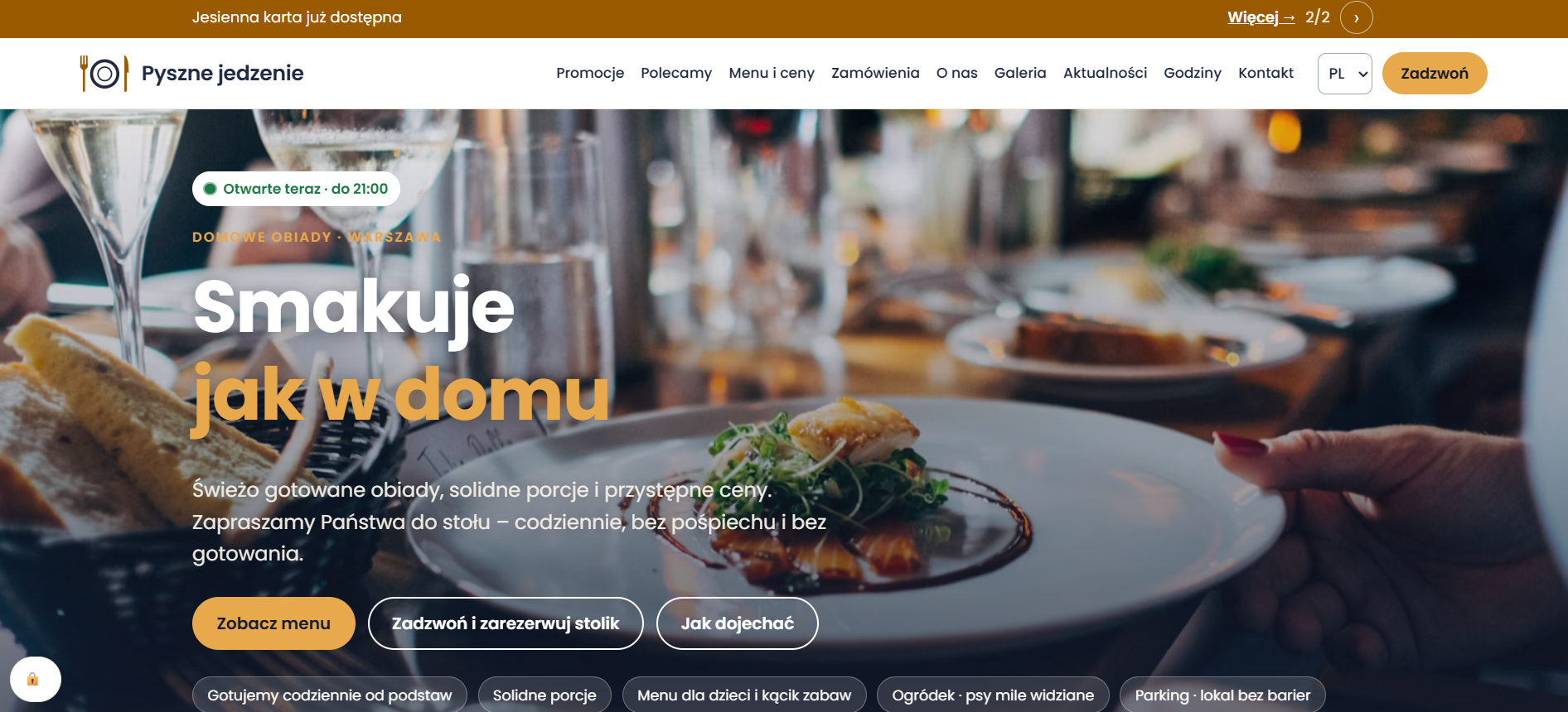 Zrzut ekranu projektu Pyszne jedzenie